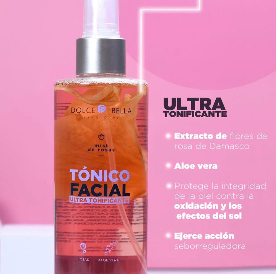 TONICO FACIAL DE ROSAS Y ALOE 250ml