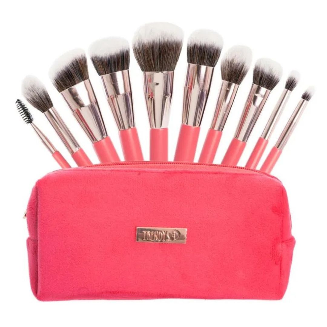 SET BROCHAS X10 ROSA TERCIOPELO