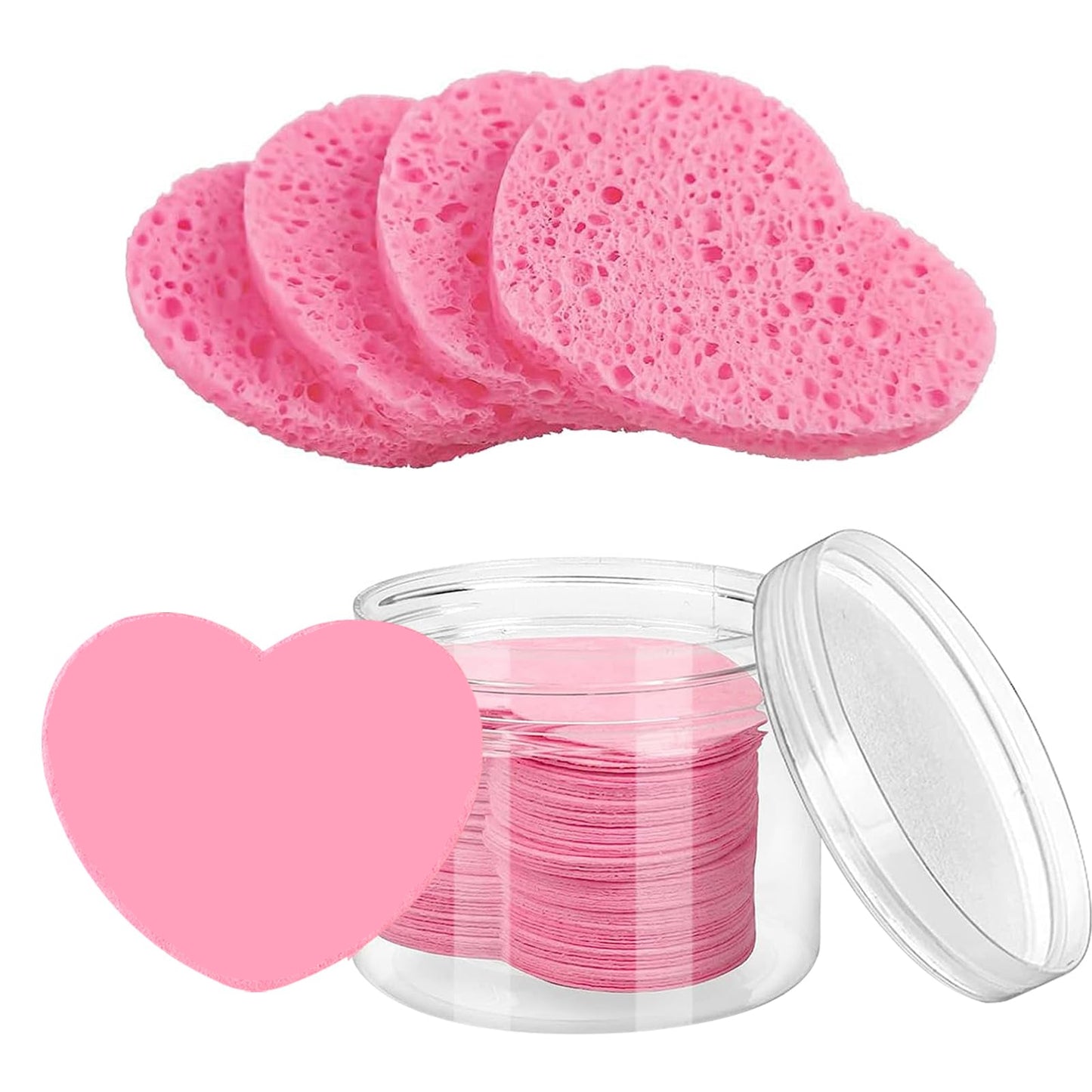 EXHIBIDOR CON ESPONJAS DE CELULOSA COMPRIMIDAS CORAZON