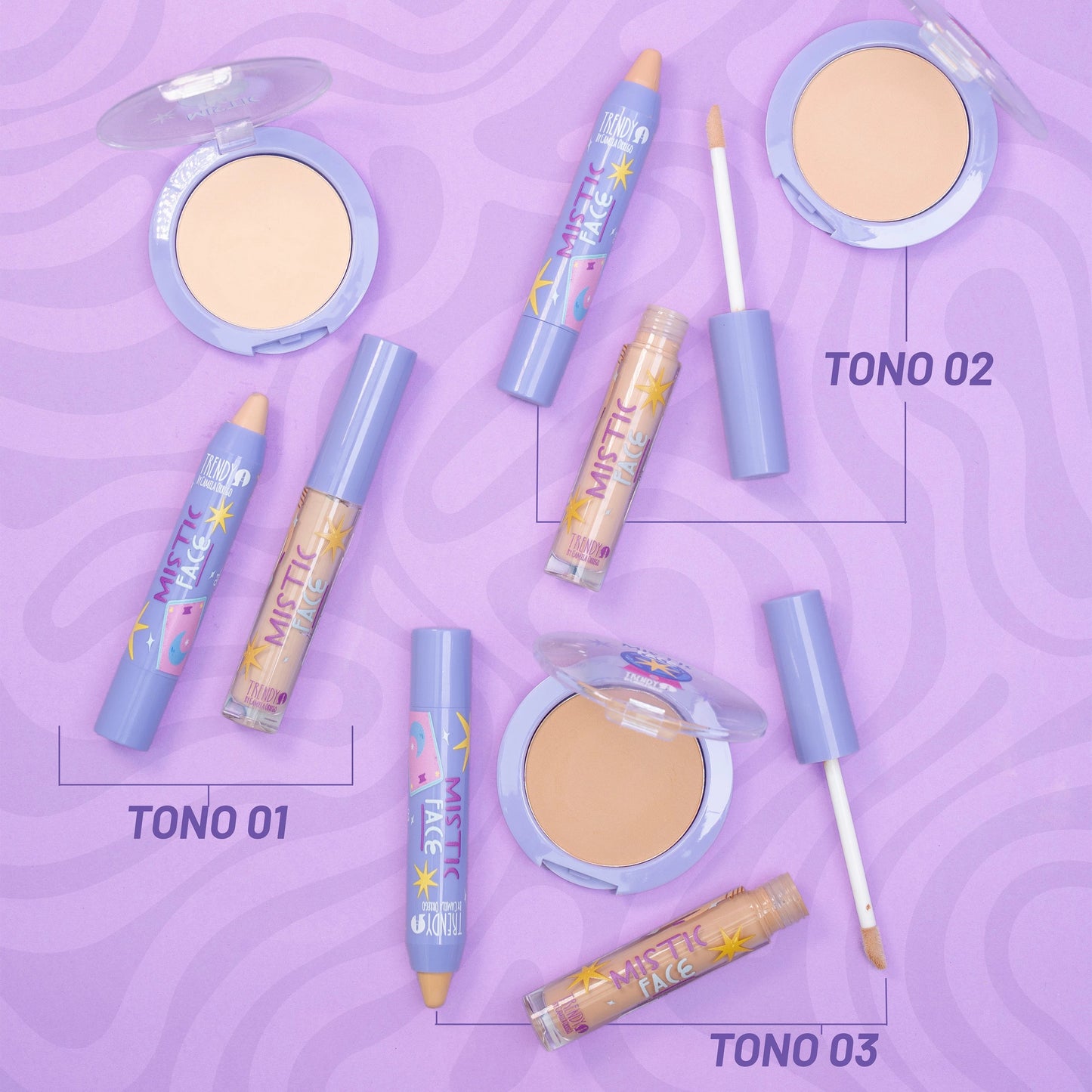 KIT TRIO CORRECTOR Y POLVO COMPACTO MISTIC FACE