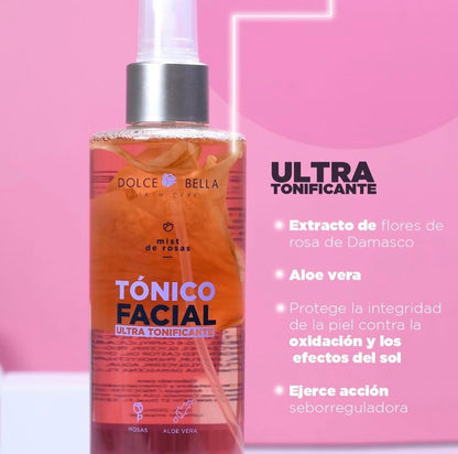 TONICO FACIAL DE ROSAS Y ALOE 250ml