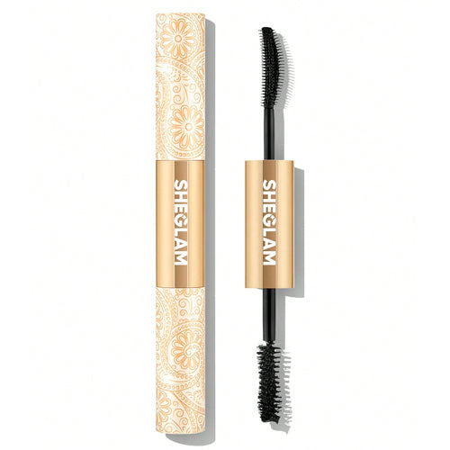 MASCARA DE PESTAÑAS DOBLE CEPILLO DORADA