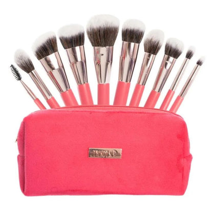 SET BROCHAS X10 ROSA TERCIOPELO